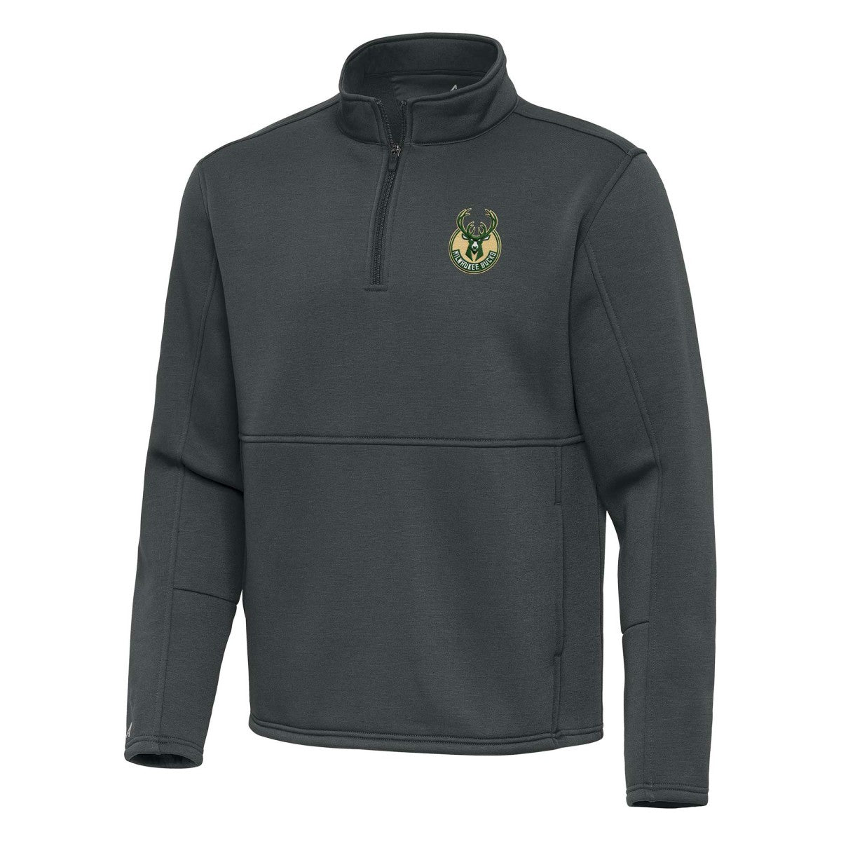 Milwaukee Bucks Antigua Twist Quarter-Zip Pullover Top - Pewter for sale