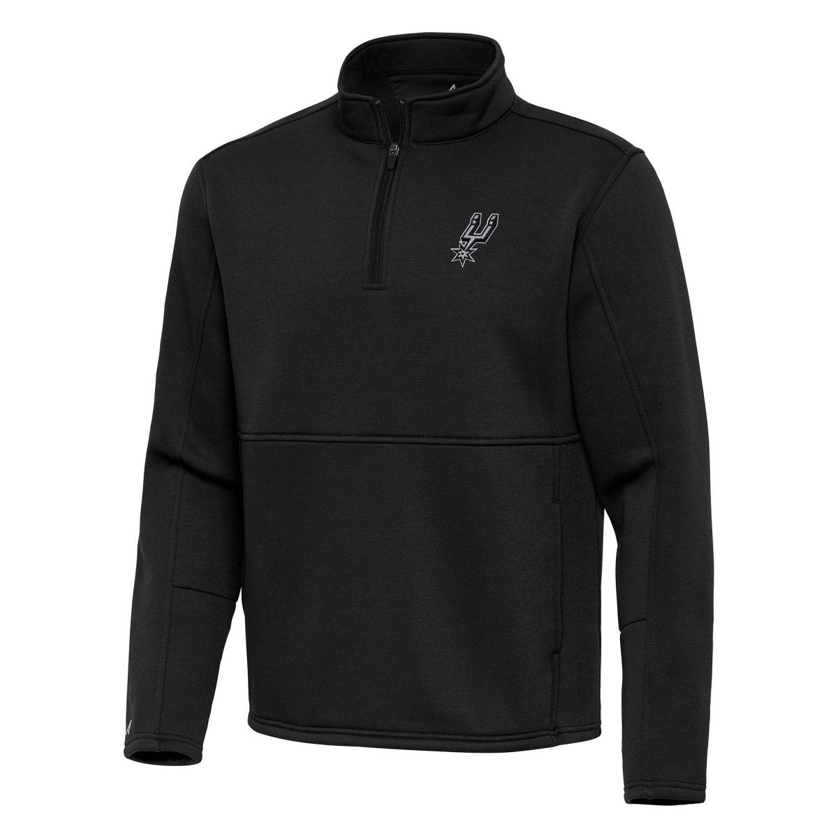 San Antonio Spurs Antigua Twist Quarter-Zip Pullover Top - Black on sale