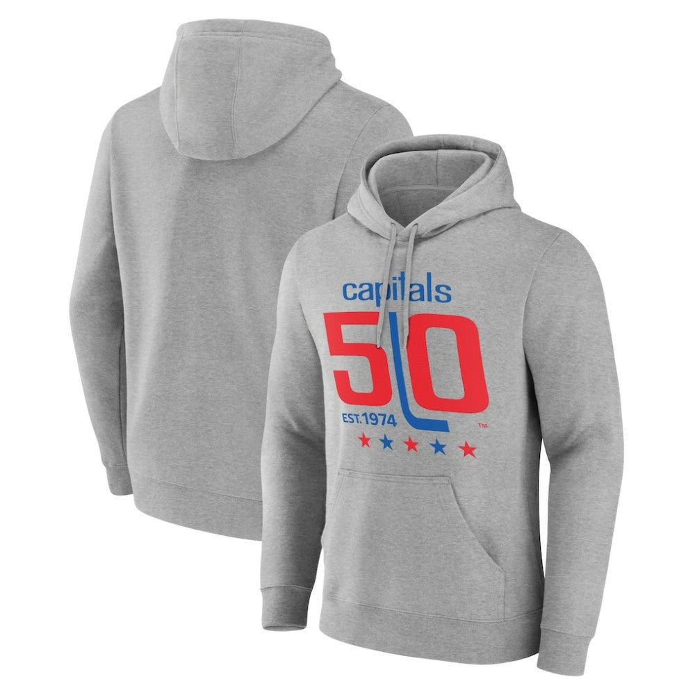 Washington Capitals 50th Anniversary Pullover Hoodie - Gray Hoodies