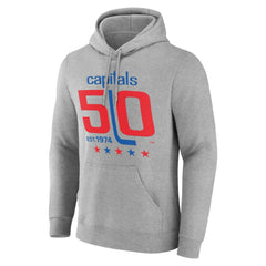Washington Capitals 50th Anniversary Pullover Hoodie - Gray Hoodies