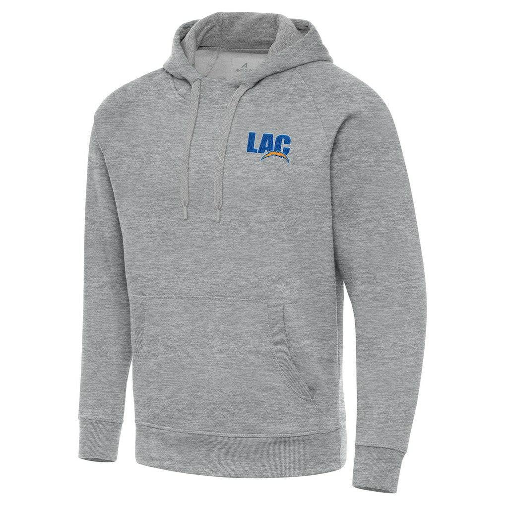 Men's Los Angeles Chargers Antigua Victory Pullover Hoodie - Heather Gray discount