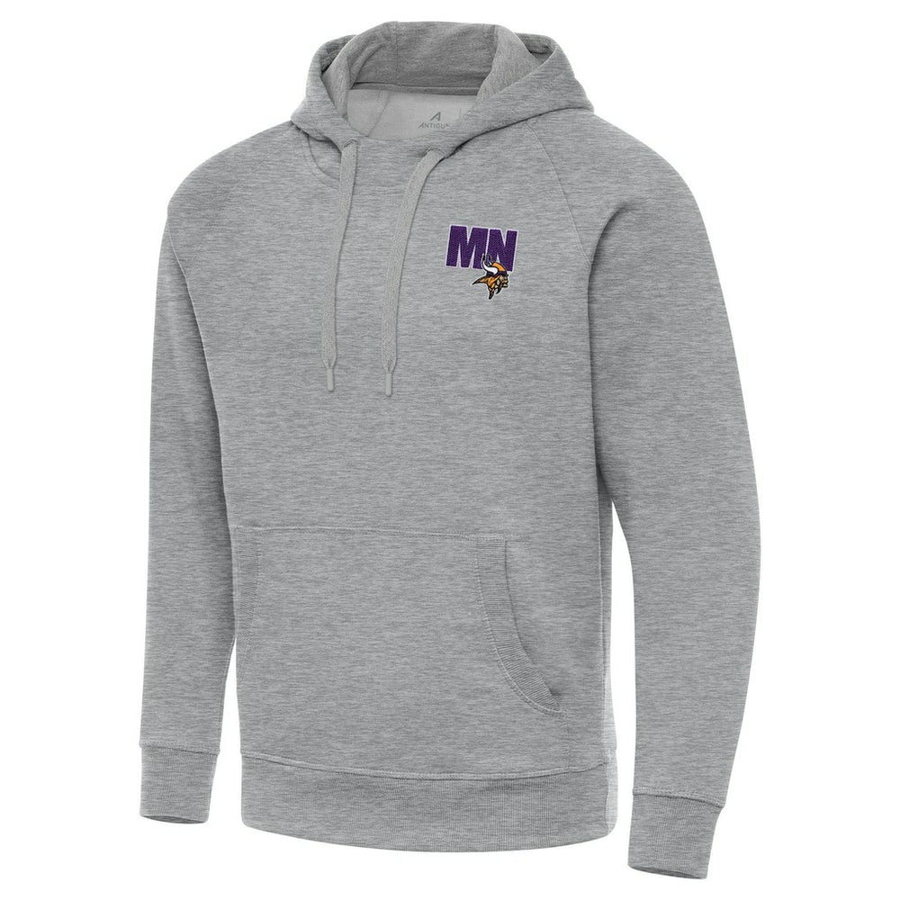 Men's Minnesota Vikings Antigua Victory Pullover Hoodie - Heather Gray cheap