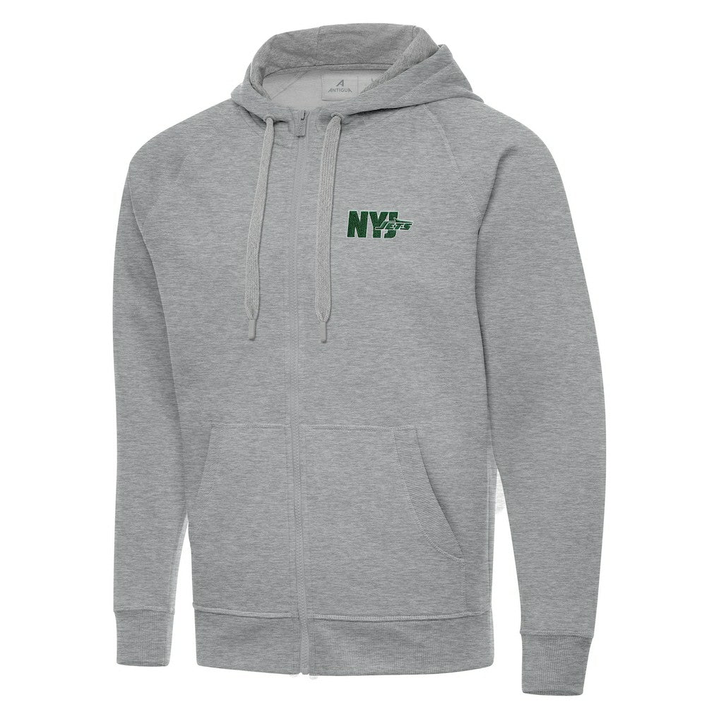 Men's New York Jets Antigua Victory Full-Zip Hoodie - Heather Gray on sale