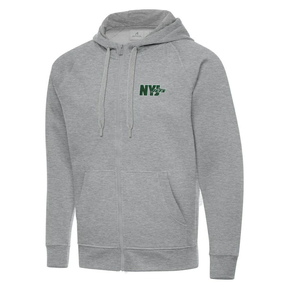 Men's New York Jets Antigua Victory Full-Zip Hoodie - Heather Gray on sale