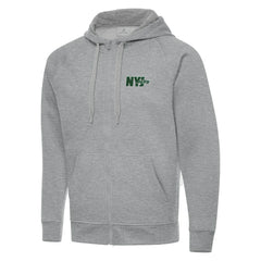 Men's New York Jets Antigua Victory Full-Zip Hoodie - Heather Gray on sale