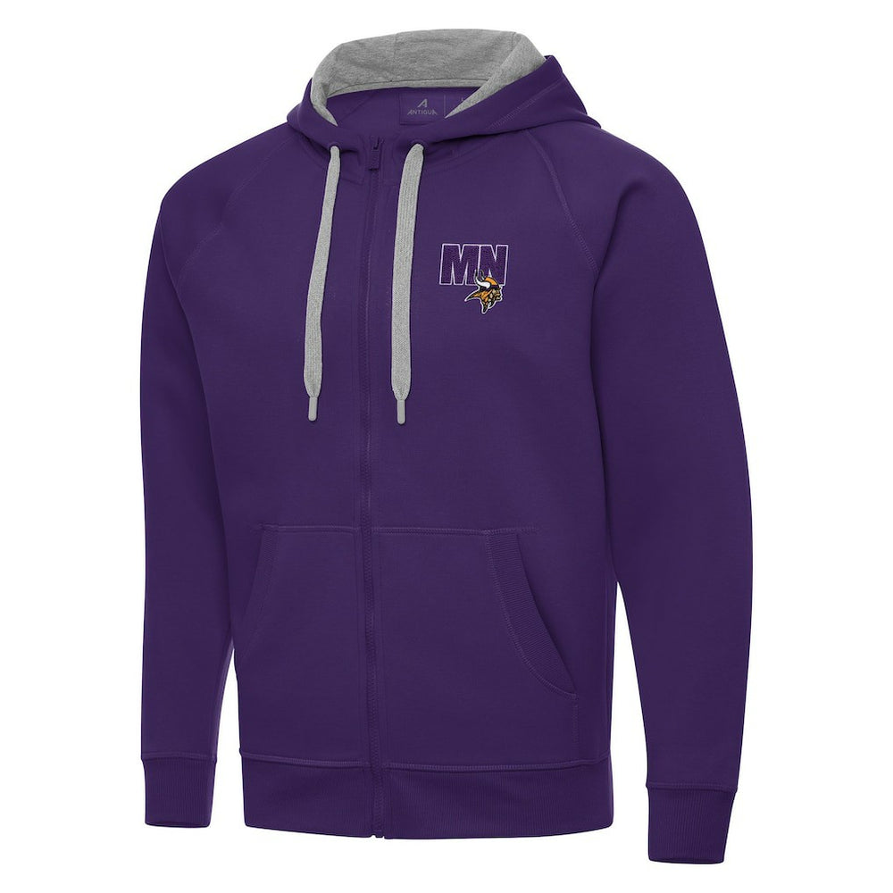 Men's Minnesota Vikings Antigua Victory Full-Zip Hoodie - Purple for sale
