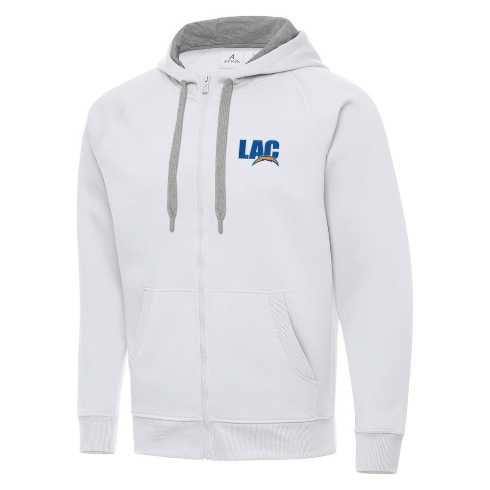 Men's Los Angeles Chargers Antigua Victory Full-Zip Hoodie - White online