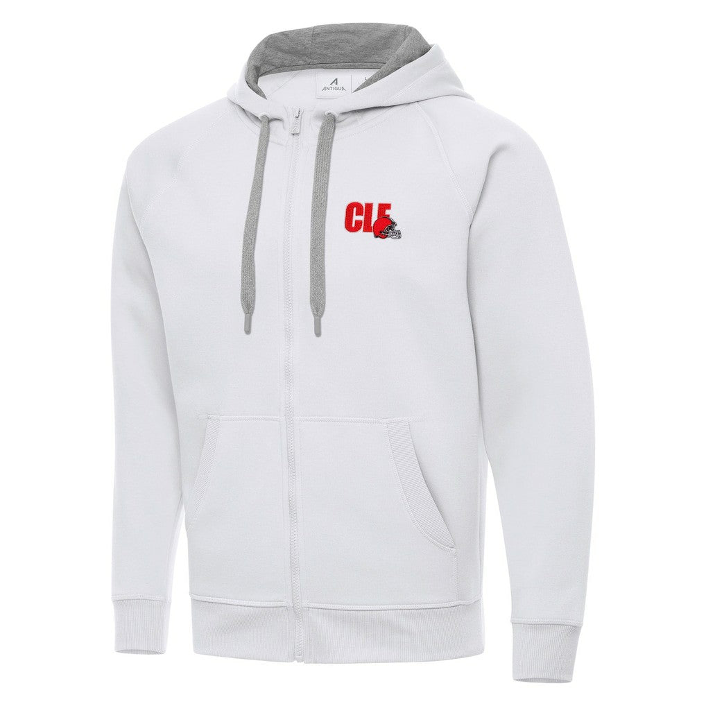 Men's Cleveland Browns Antigua Victory Full-Zip Hoodie - White for sale