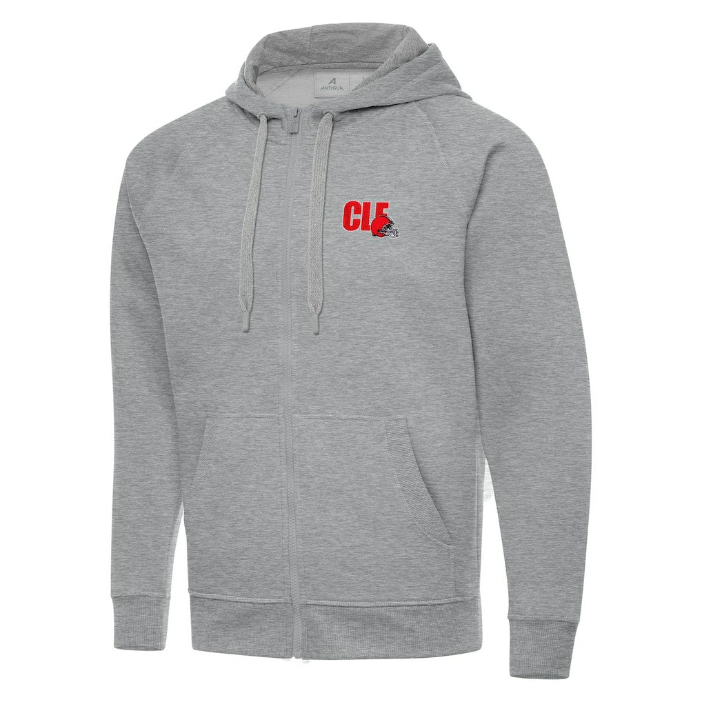 Men's Cleveland Browns Antigua Victory Full-Zip Hoodie - Heather Gray sale