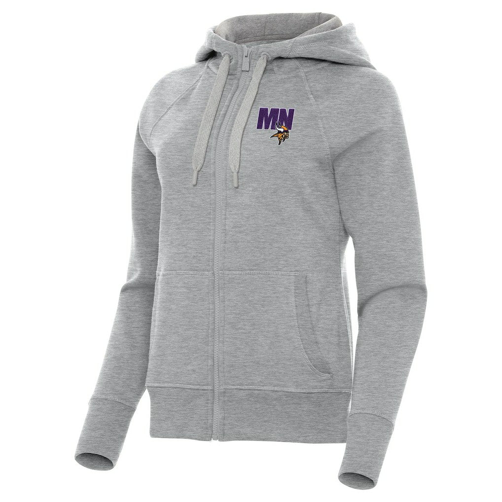 Minnesota Vikings Antigua Women's Victory Full-Zip Hoodie - Heather Gray sale