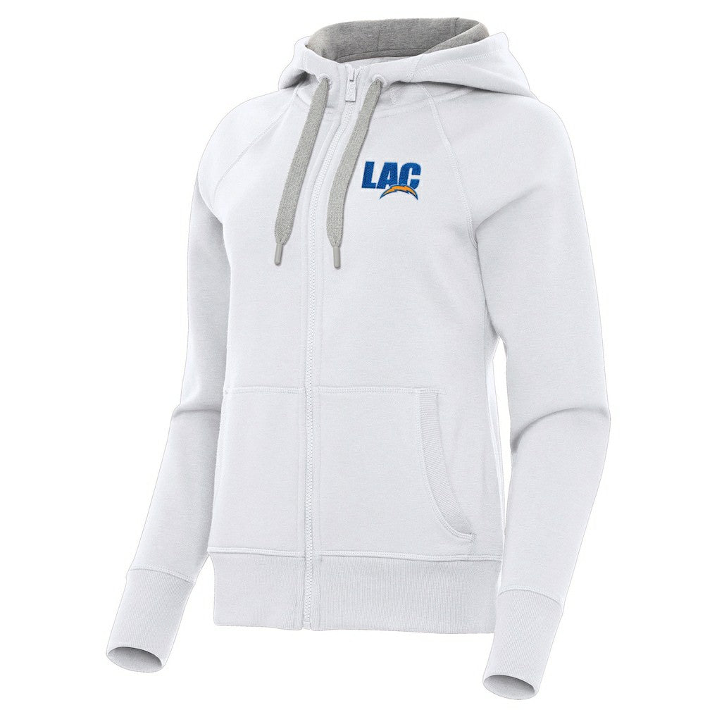 Los Angeles Chargers Antigua Women's Victory Full-Zip Hoodie - White for sale