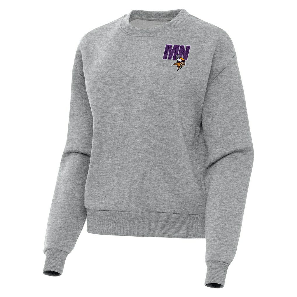 Minnesota Vikings Antigua Women's Victory Pullover Sweatshirt - Heather Gray for sale
