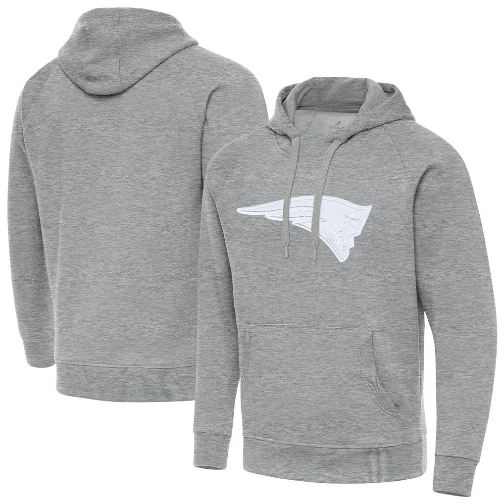 New England Patriots Antigua Victory Pullover Hoodie - Heather Gray online
