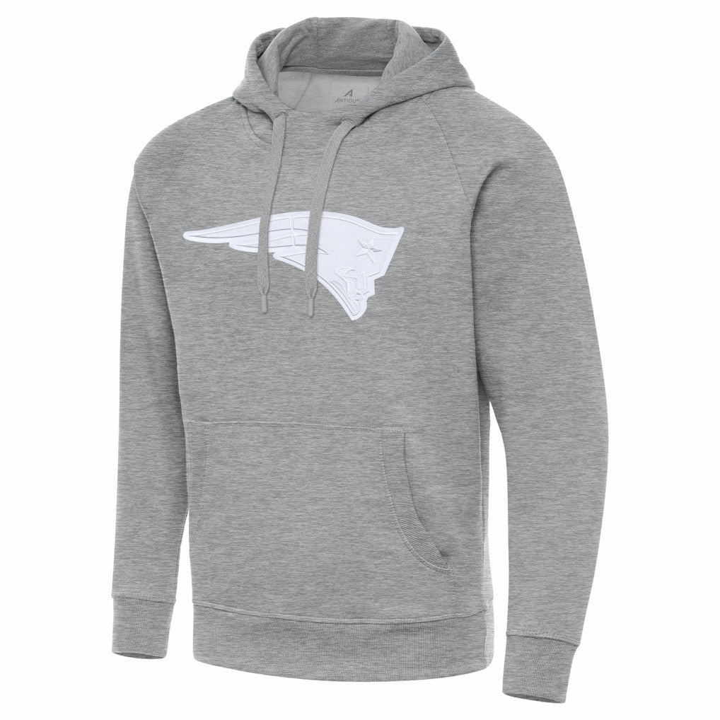 New England Patriots Antigua Victory Pullover Hoodie - Heather Gray online