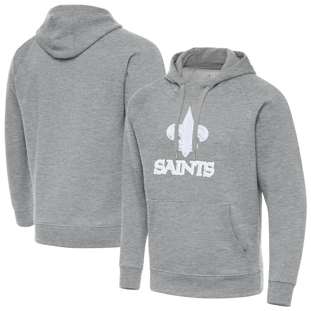 New Orleans Saints Antigua Victory Pullover Hoodie - Heather Gray sale