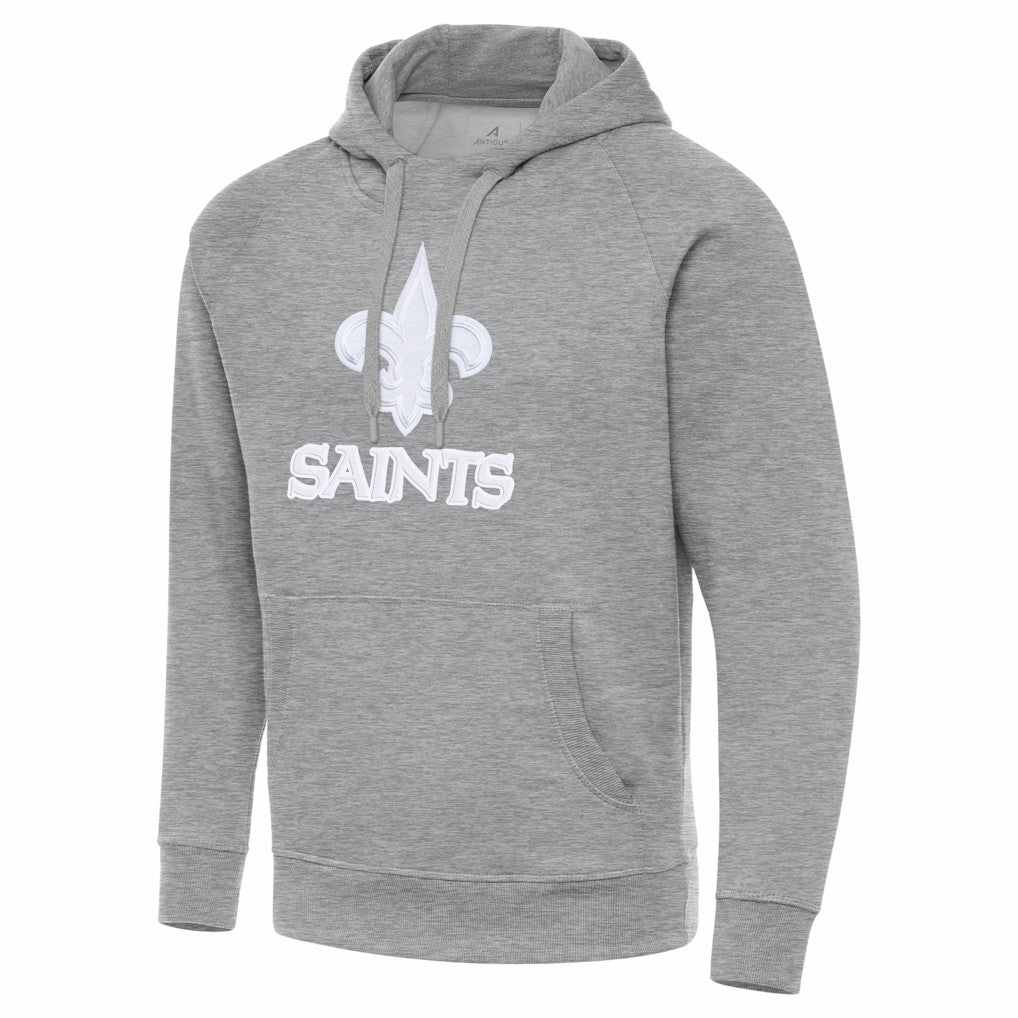New Orleans Saints Antigua Victory Pullover Hoodie - Heather Gray sale