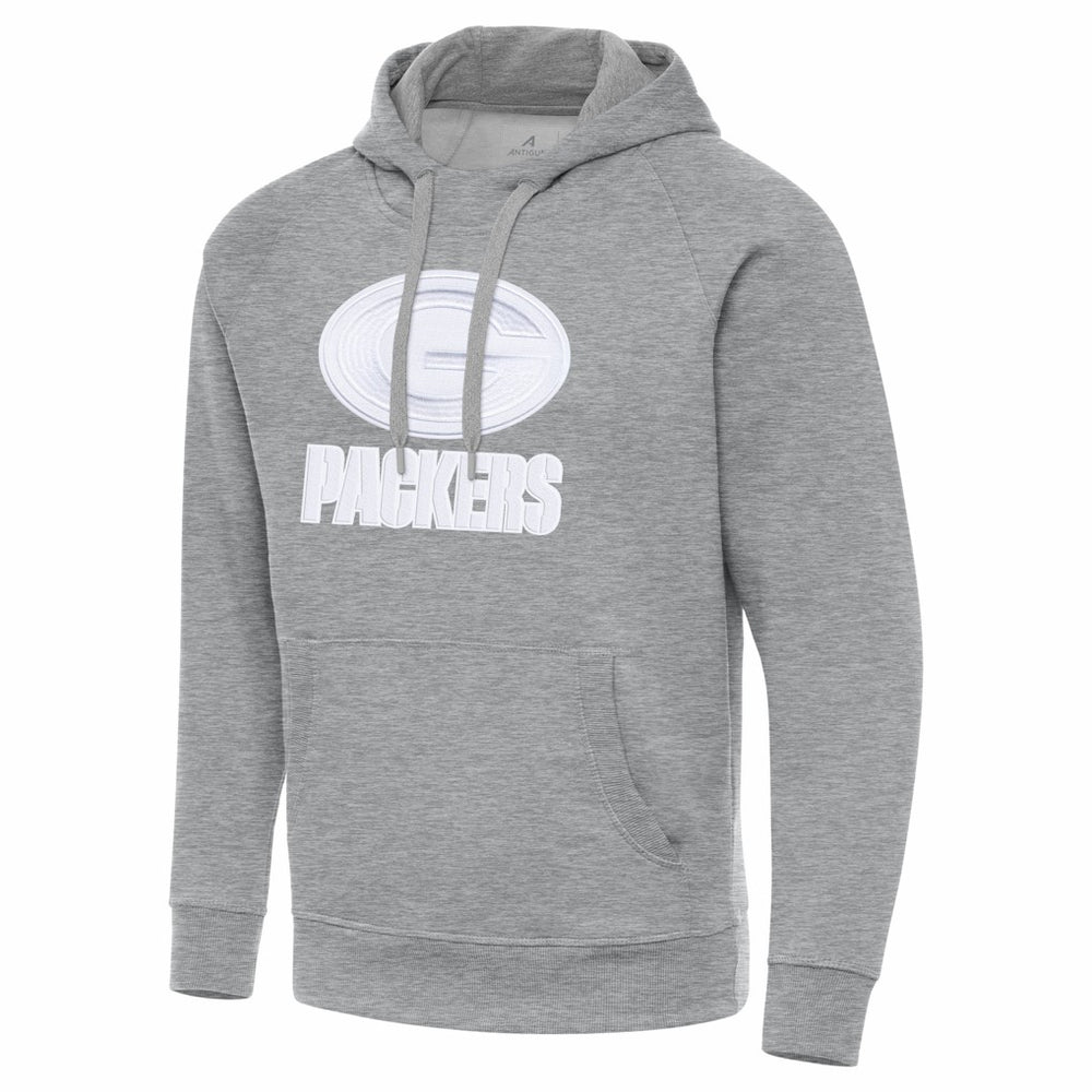 Green Bay Packers Antigua Victory Pullover Hoodie - Heather Gray discount