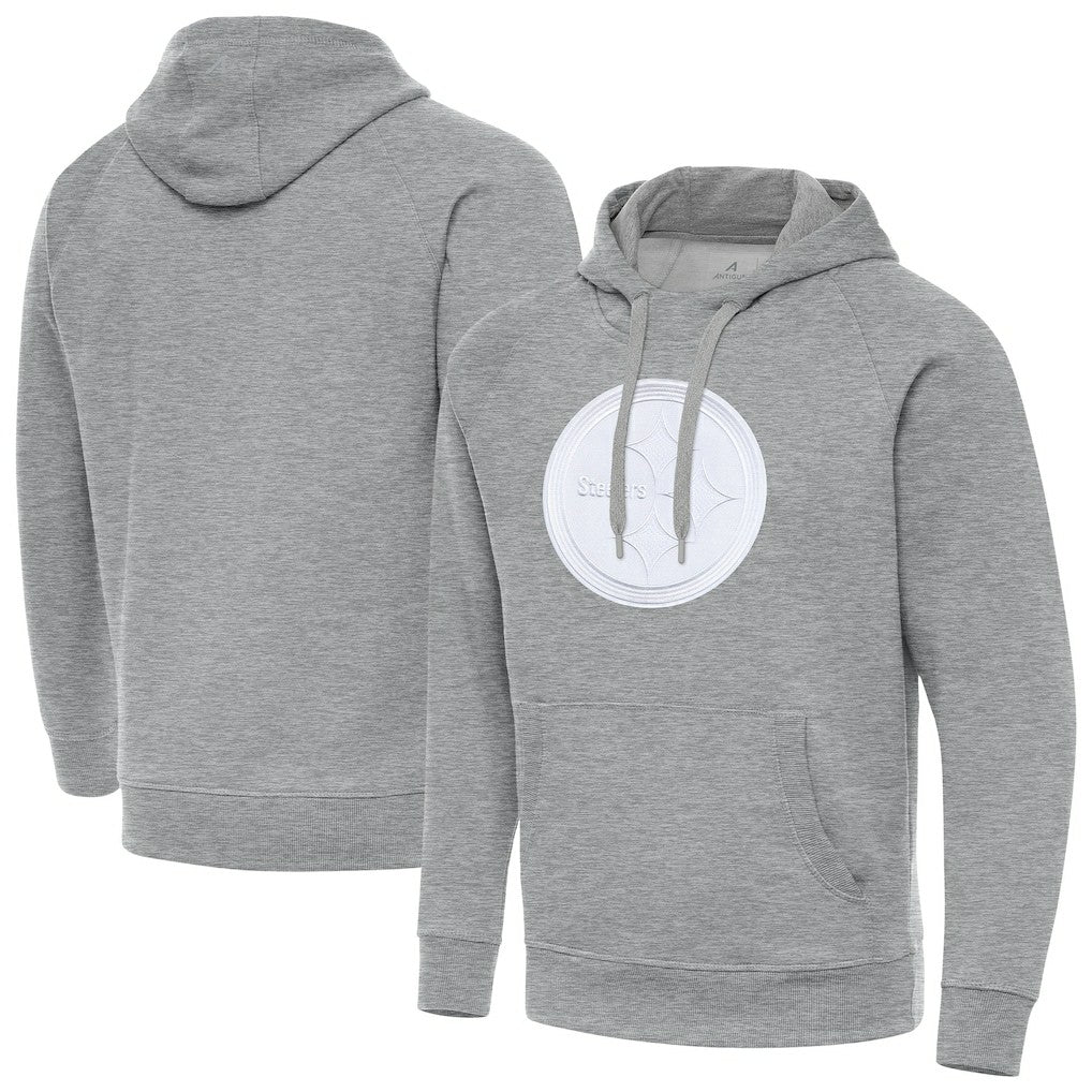 Pittsburgh Steelers Antigua Victory Pullover Hoodie - Heather Gray cheap