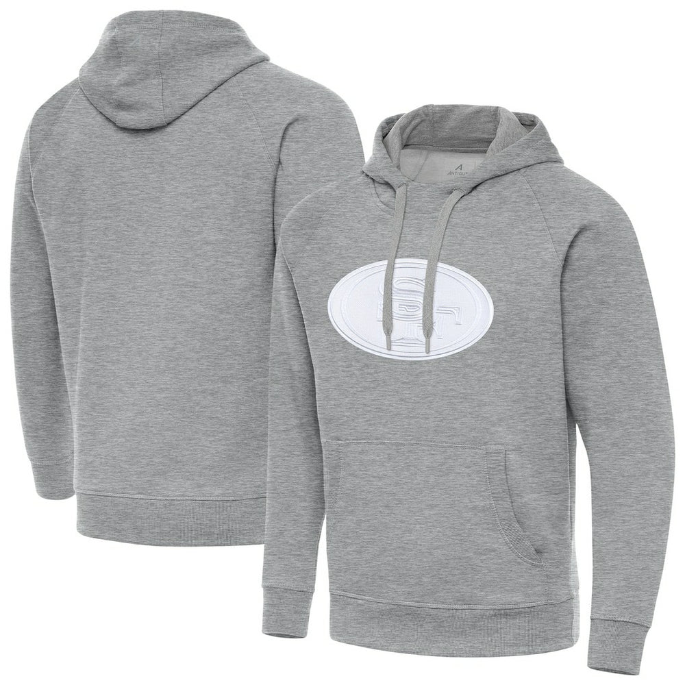 San Francisco 49ers Antigua Victory Pullover Hoodie - Heather Gray for sale