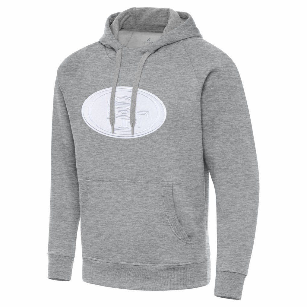 San Francisco 49ers Antigua Victory Pullover Hoodie - Heather Gray for sale