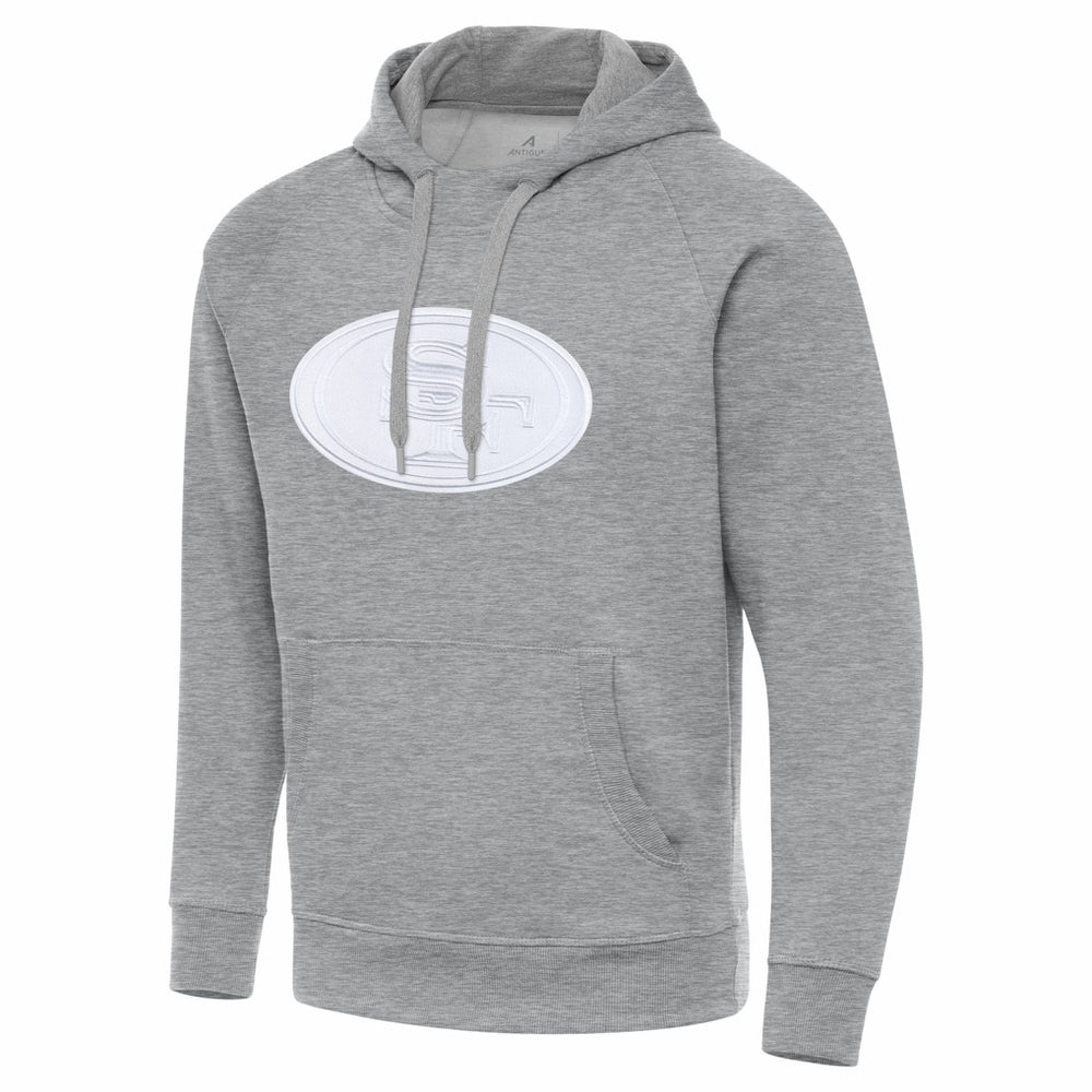 San Francisco 49ers Antigua Victory Pullover Hoodie - Heather Gray for sale