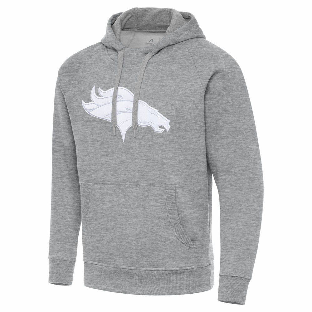 Denver Broncos Antigua Victory Pullover Hoodie - Heather Gray cheap