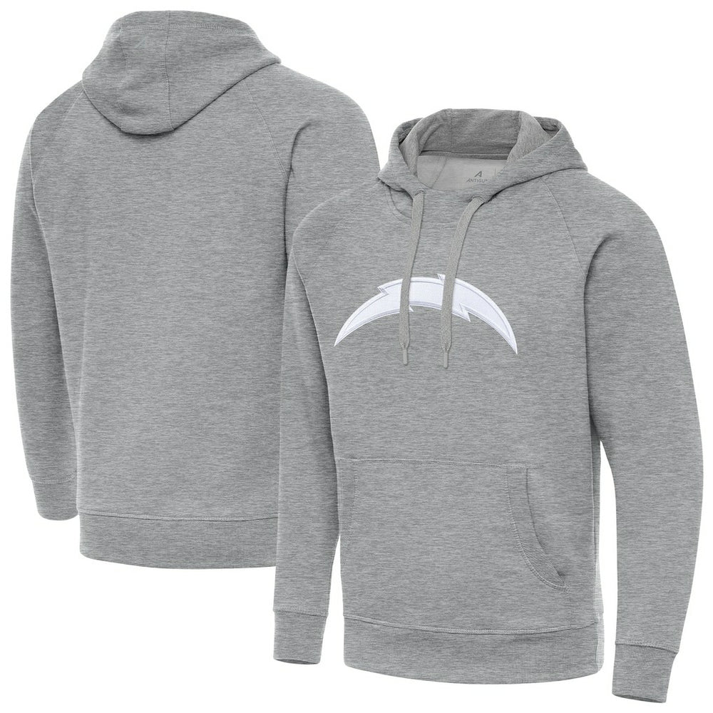 Los Angeles Chargers Antigua Victory Pullover Hoodie - Heather Gray on sale
