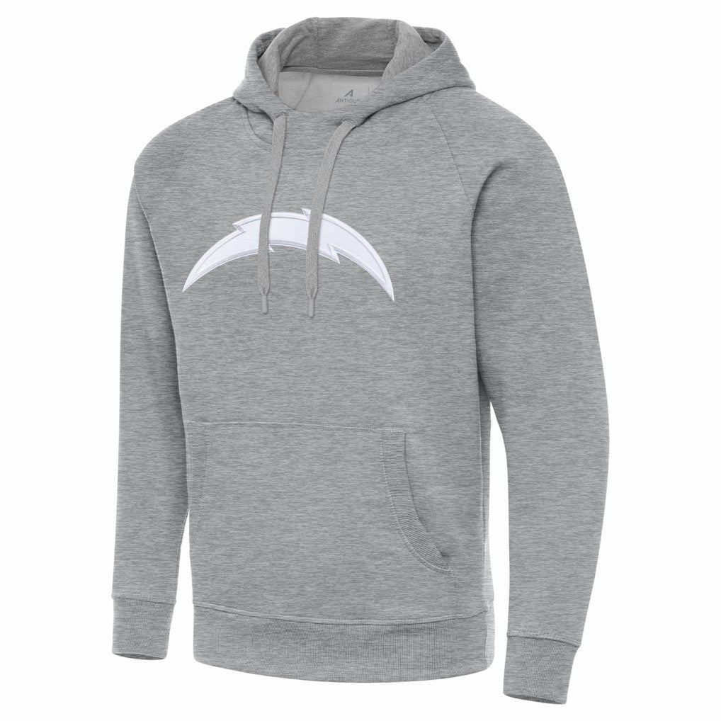 Los Angeles Chargers Antigua Victory Pullover Hoodie - Heather Gray on sale