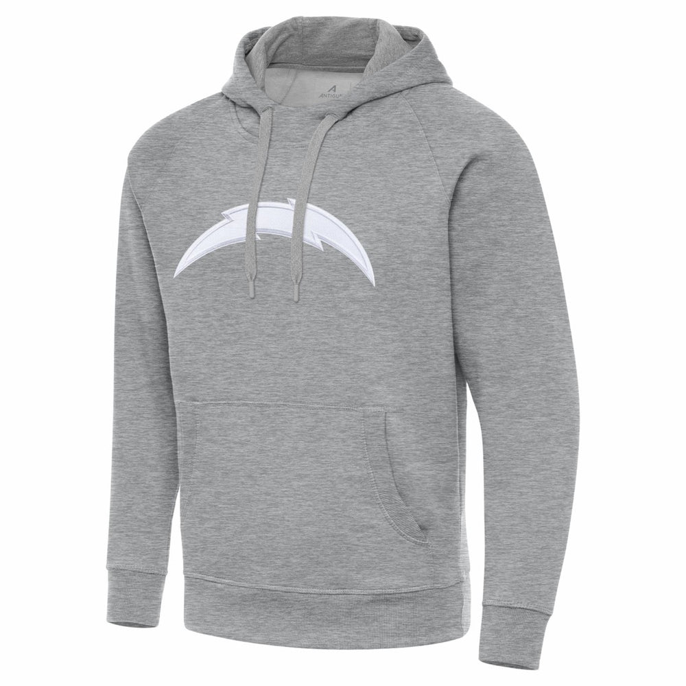 Los Angeles Chargers Antigua Victory Pullover Hoodie - Heather Gray on sale