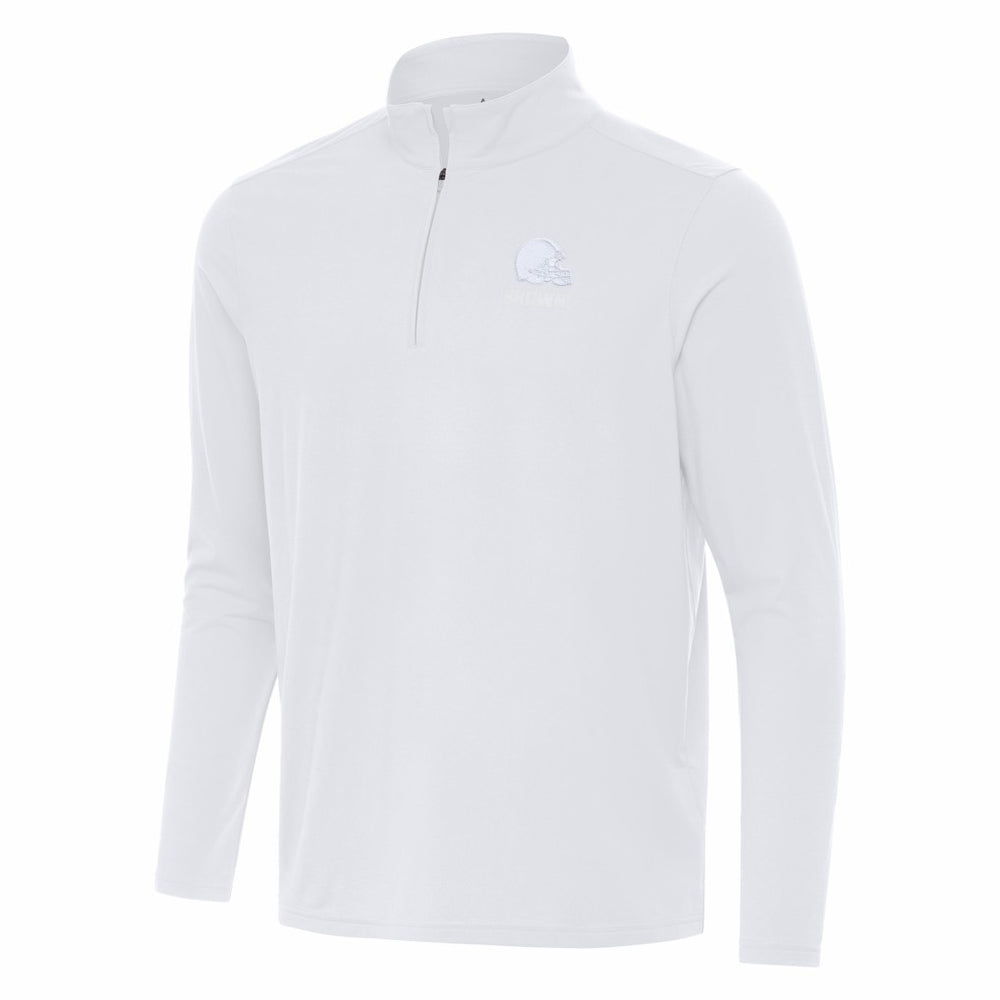 Cleveland Browns Antigua Intent Quarter-Zip Jacket - White outlet