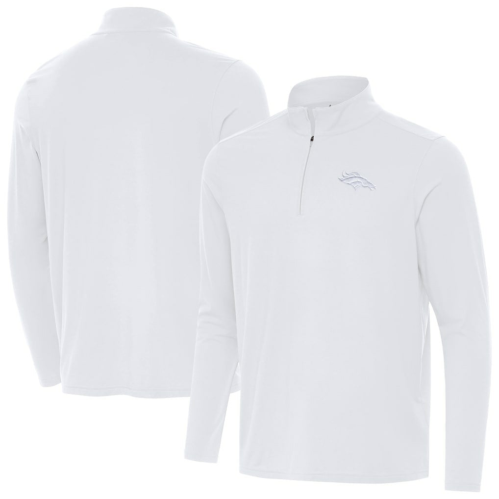 Denver Broncos Antigua Intent Quarter-Zip Jacket - White on sale