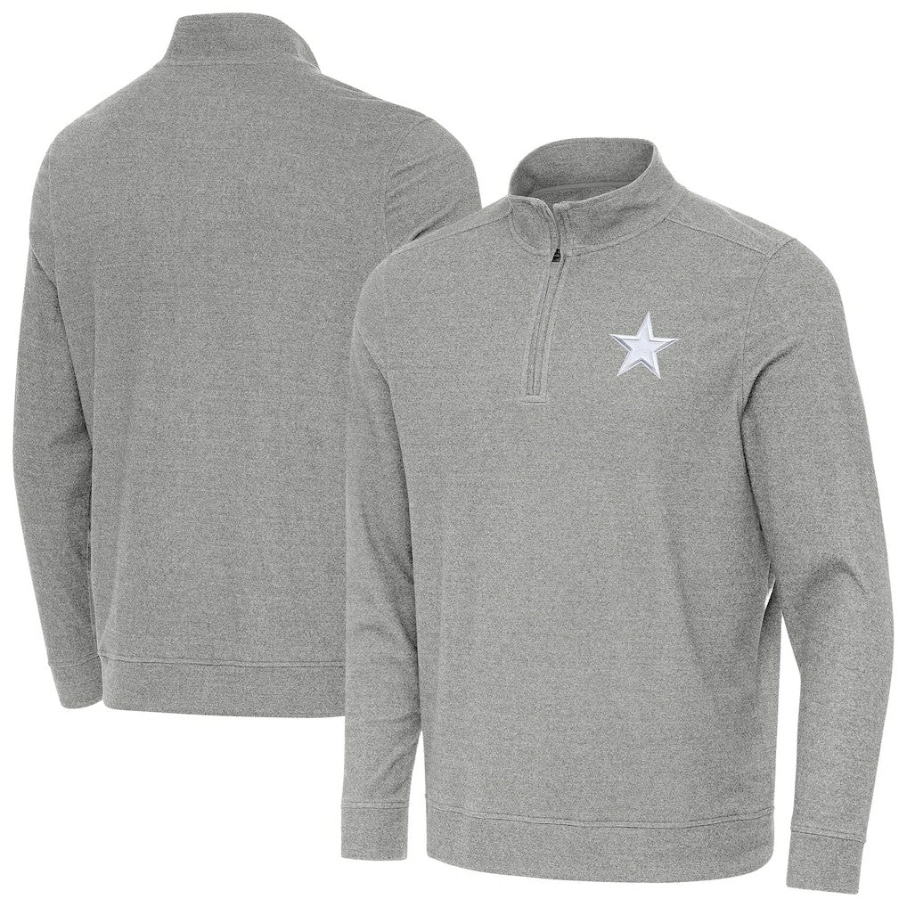 Dallas Cowboys Antigua Subtle Quarter-Zip Jacket - Heather Gray on sale