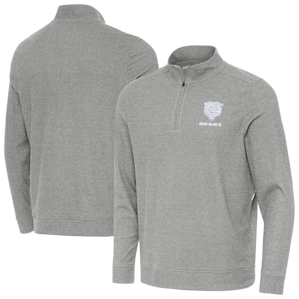 Chicago Bears Antigua Subtle Quarter-Zip Jacket - Heather Gray on sale