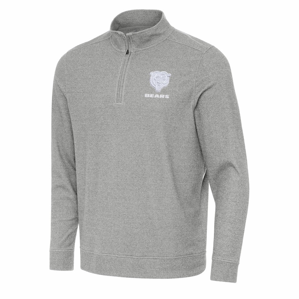 Chicago Bears Antigua Subtle Quarter-Zip Jacket - Heather Gray on sale
