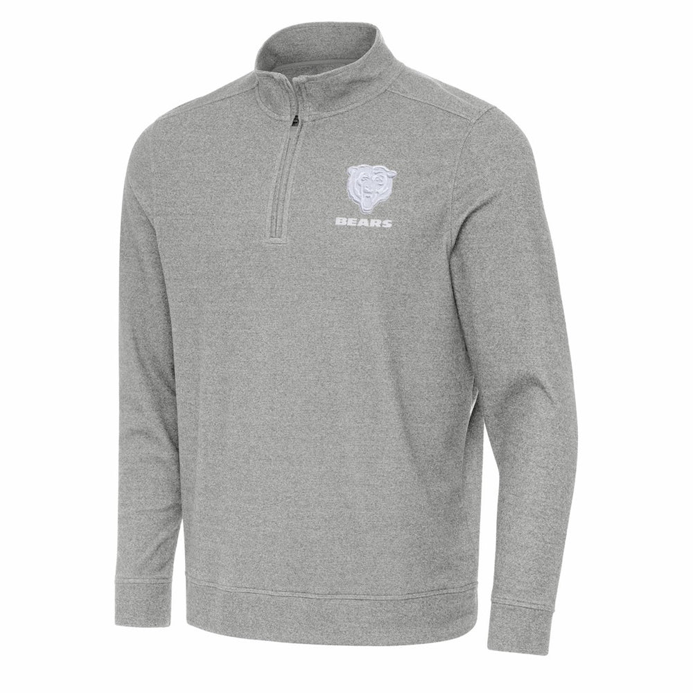 Chicago Bears Antigua Subtle Quarter-Zip Jacket - Heather Gray on sale