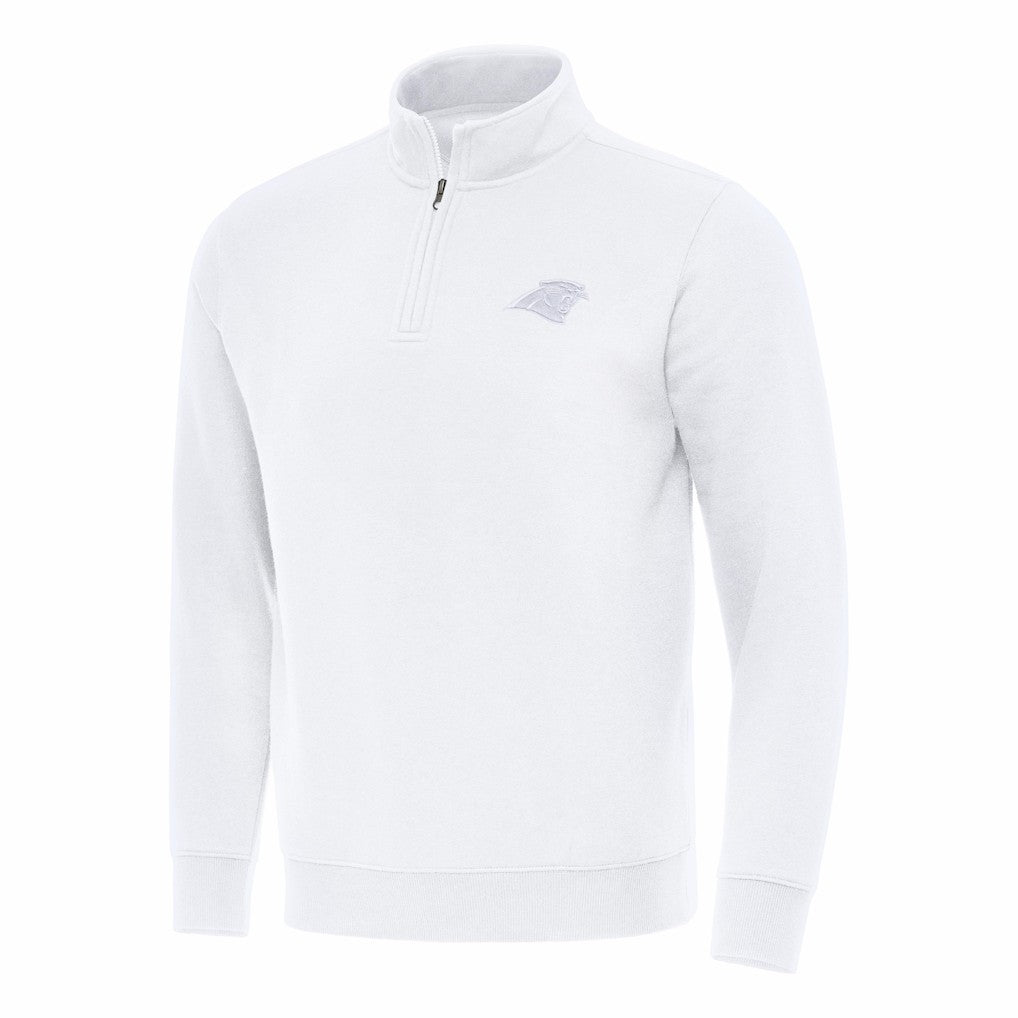 Carolina Panthers Antigua Victory Quarter-Zip Top - White on sale