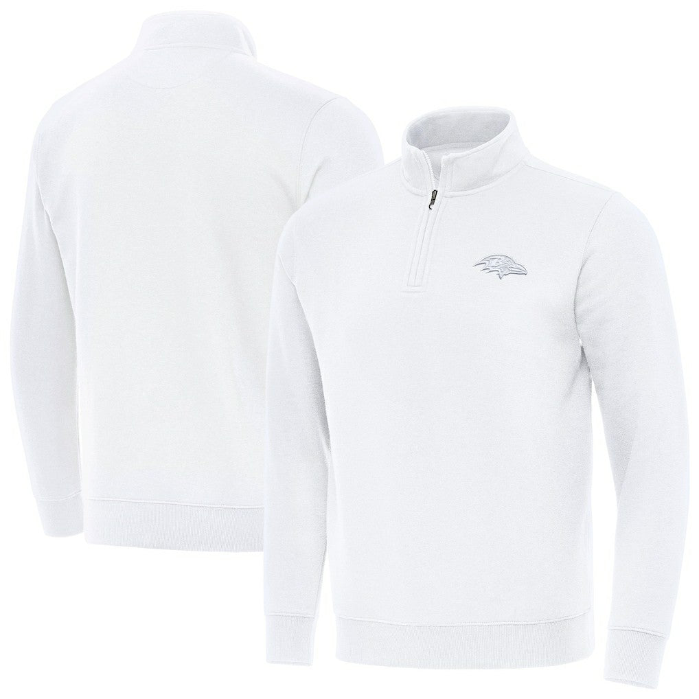 Baltimore Ravens Antigua Victory Quarter-Zip Top - White on sale