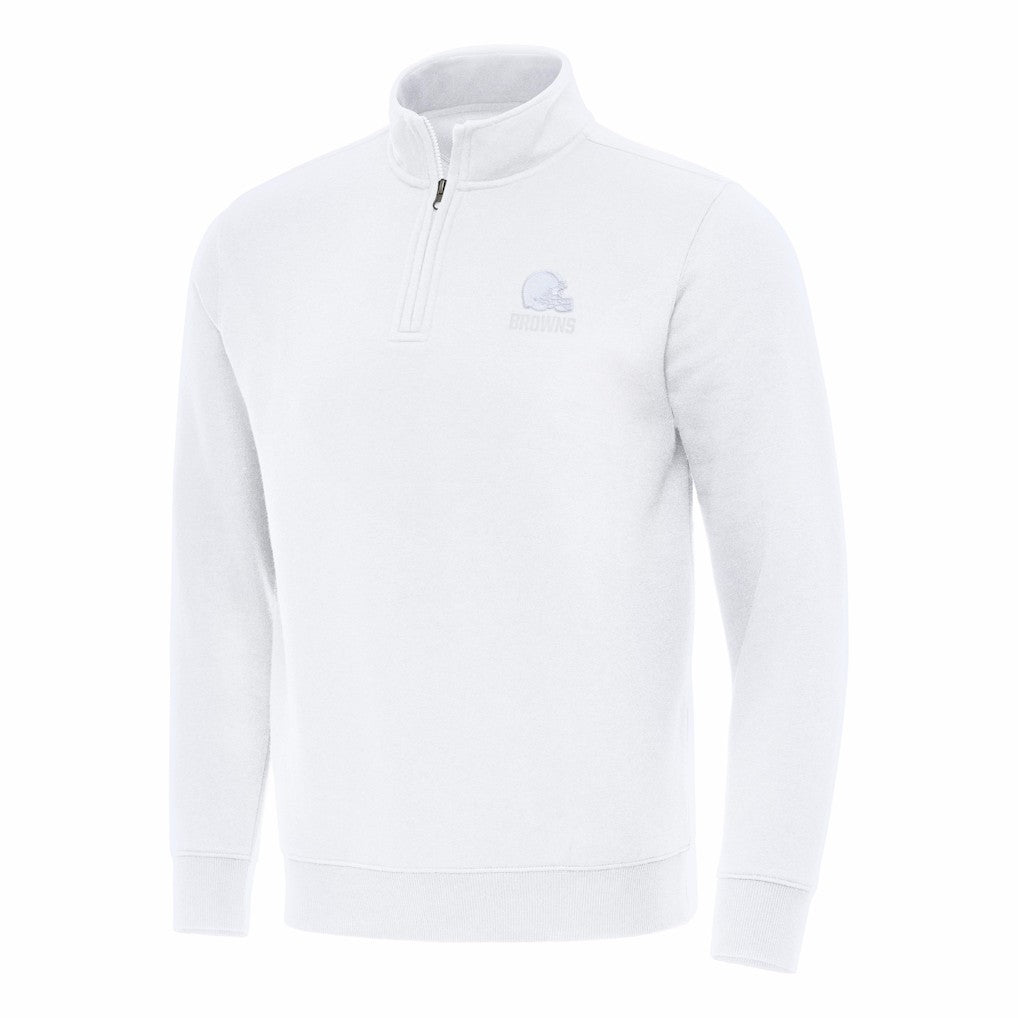 Cleveland Browns Antigua Victory Quarter-Zip Top - White cheap