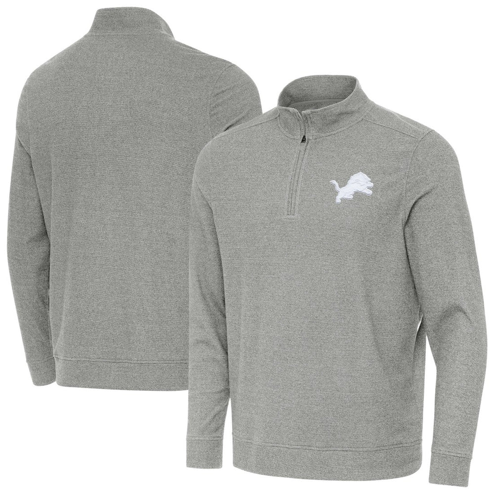 Detroit Lions Antigua Subtle Quarter-Zip Top - Heather Gray discount