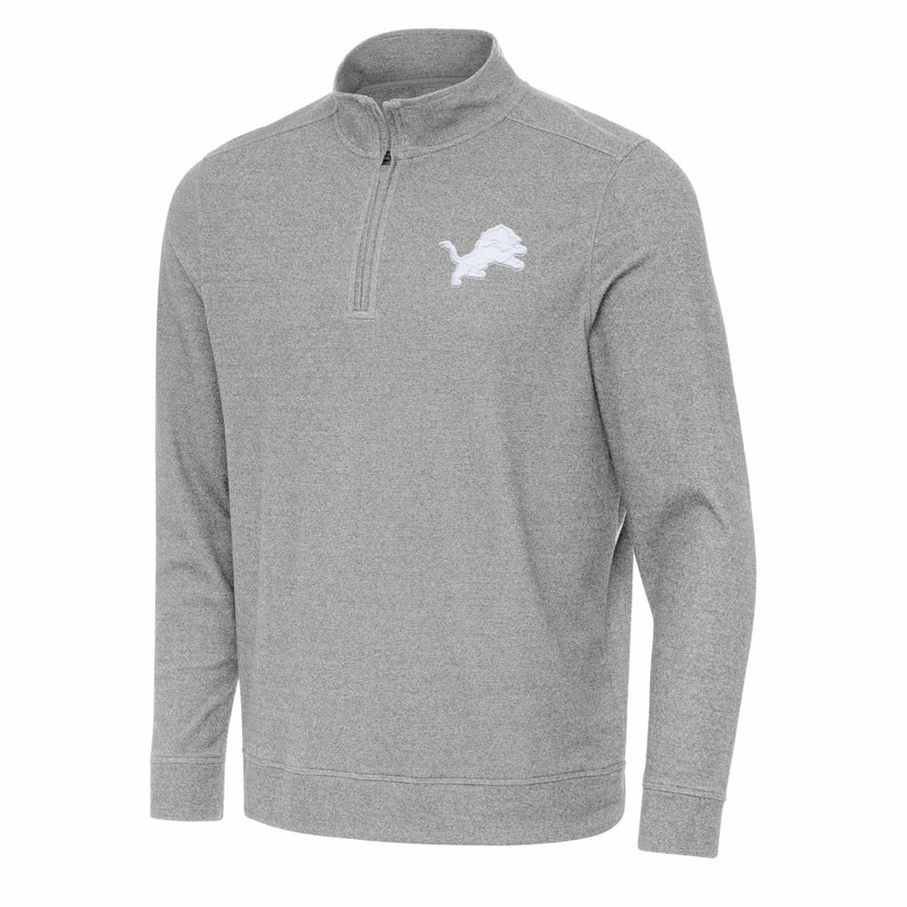 Detroit Lions Antigua Subtle Quarter-Zip Top - Heather Gray discount