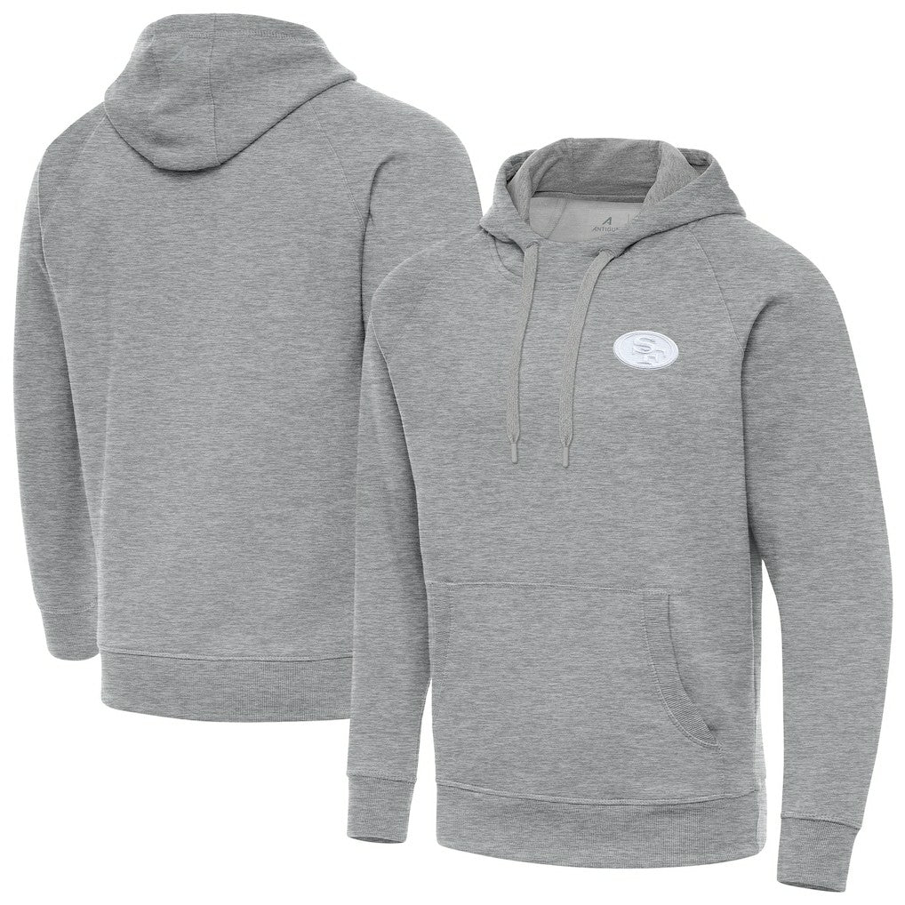 San Francisco 49ers Antigua Victory Pullover Hoodie - Heather Gray cheap