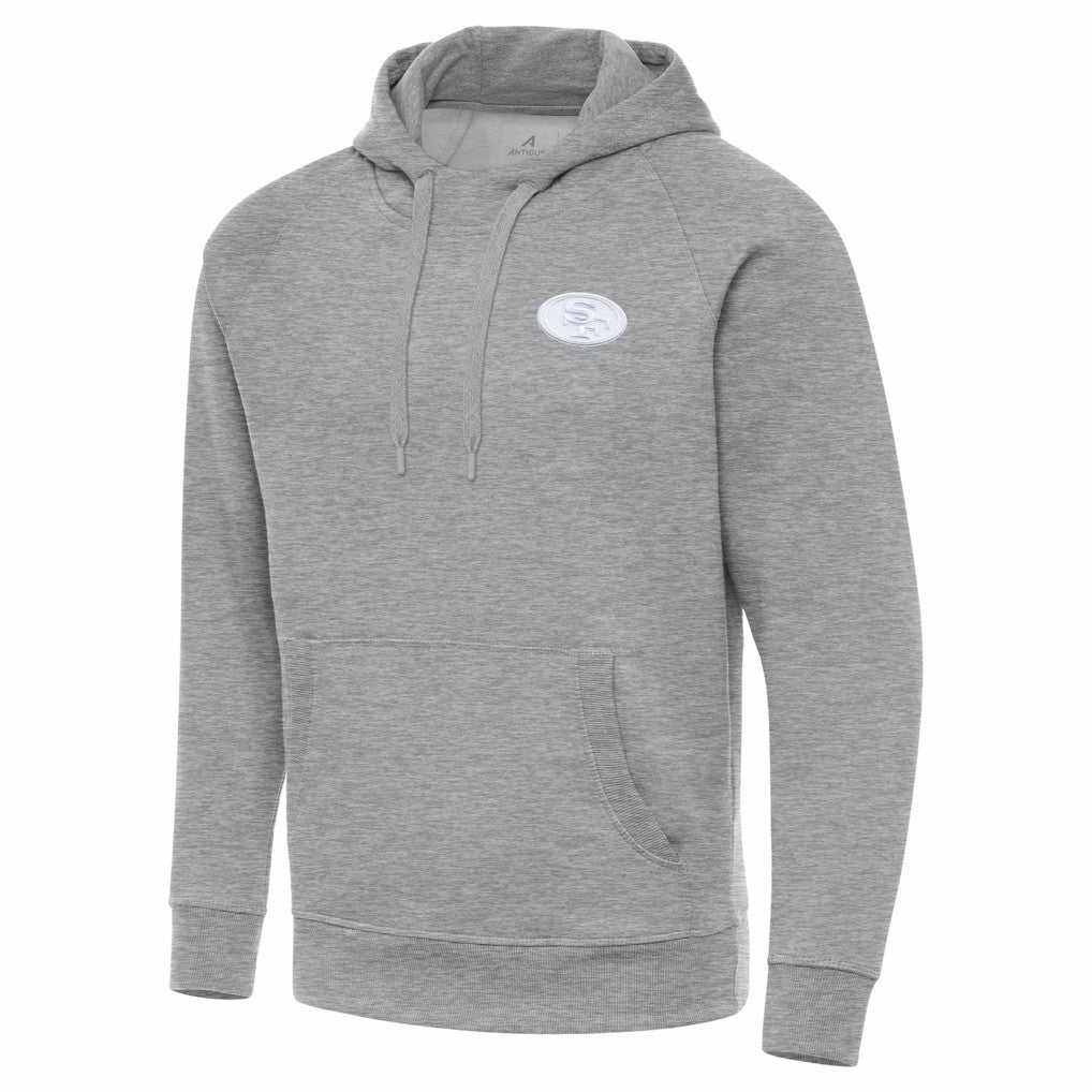 San Francisco 49ers Antigua Victory Pullover Hoodie - Heather Gray cheap