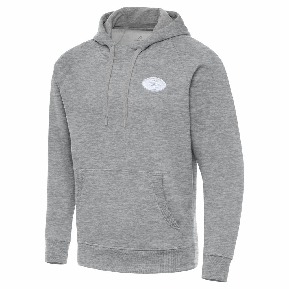 San Francisco 49ers Antigua Victory Pullover Hoodie - Heather Gray cheap