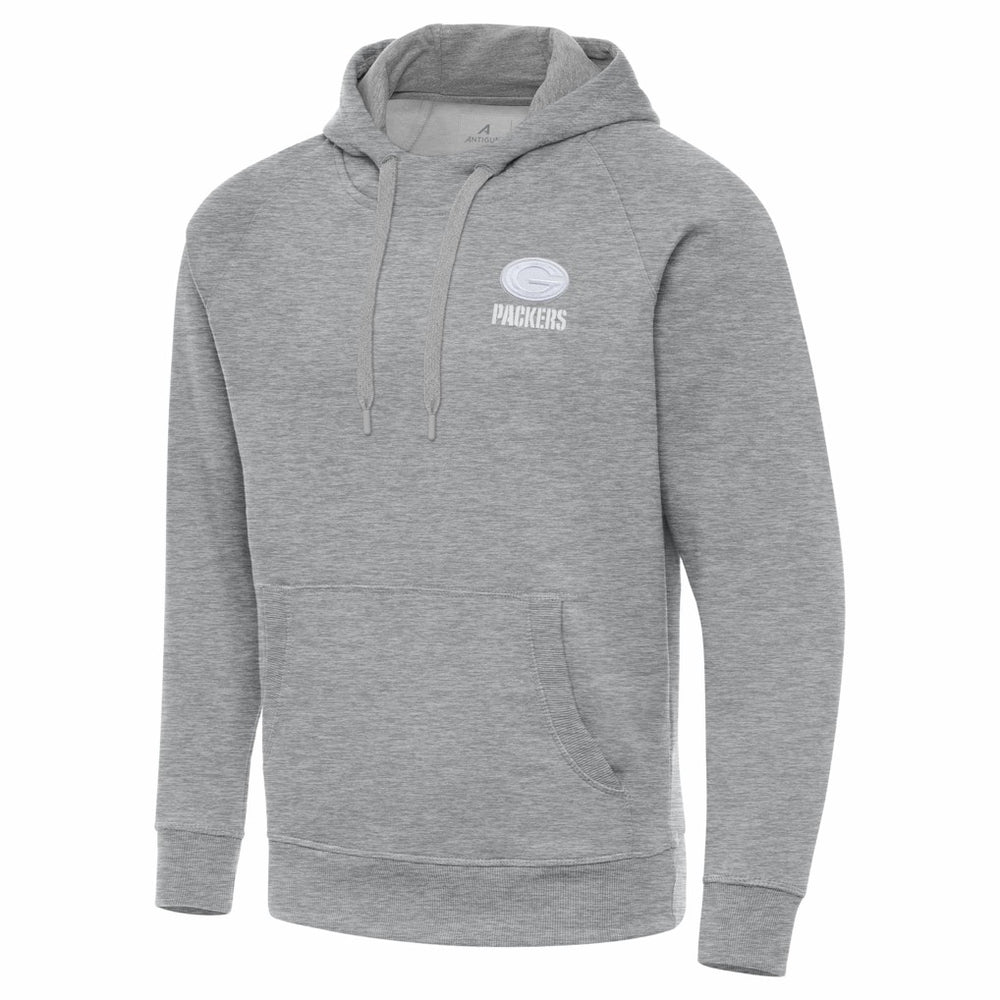 Green Bay Packers Antigua Victory Pullover Hoodie - Heather Gray for sale