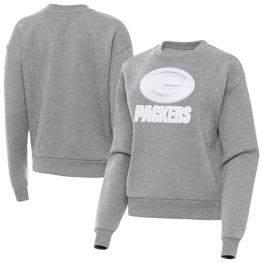 Green Bay Packers Antigua Women's Victory Pullover Sweatshirt - Heather Gray for sale