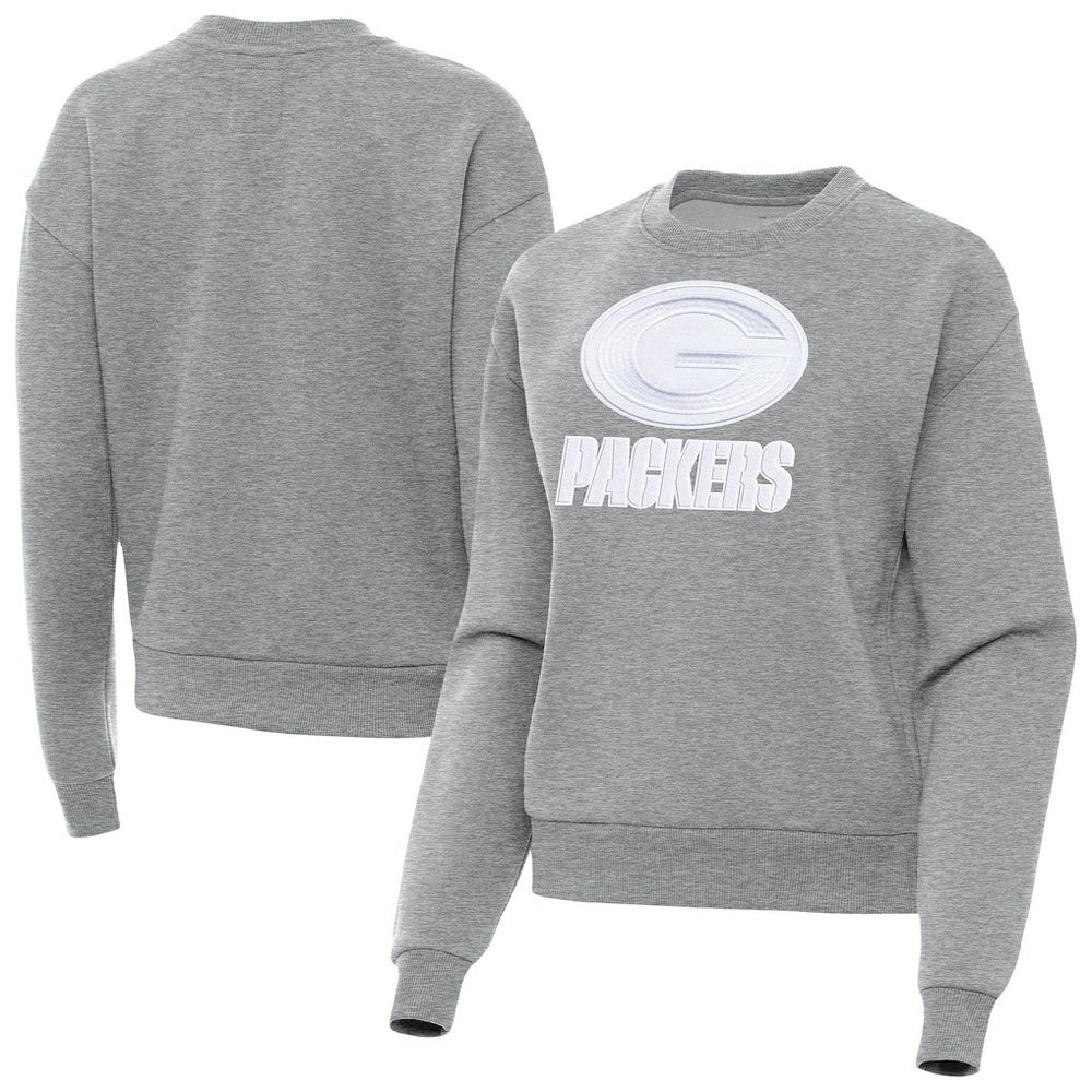 Green Bay Packers Antigua Women's Victory Pullover Sweatshirt - Heather Gray for sale