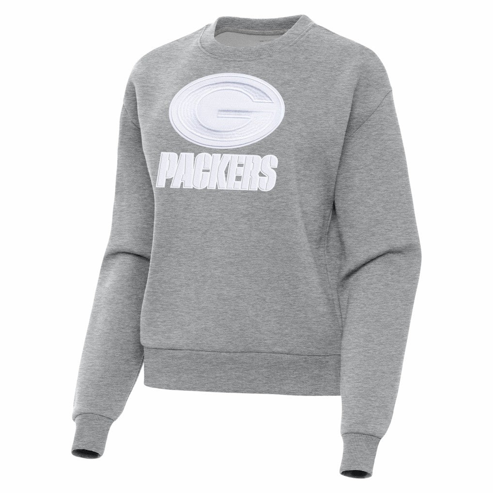 Green Bay Packers Antigua Women's Victory Pullover Sweatshirt - Heather Gray for sale