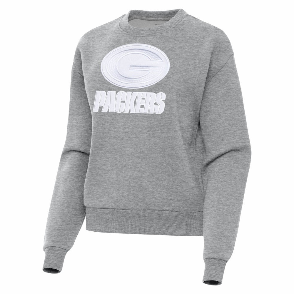 Green Bay Packers Antigua Women's Victory Pullover Sweatshirt - Heather Gray for sale