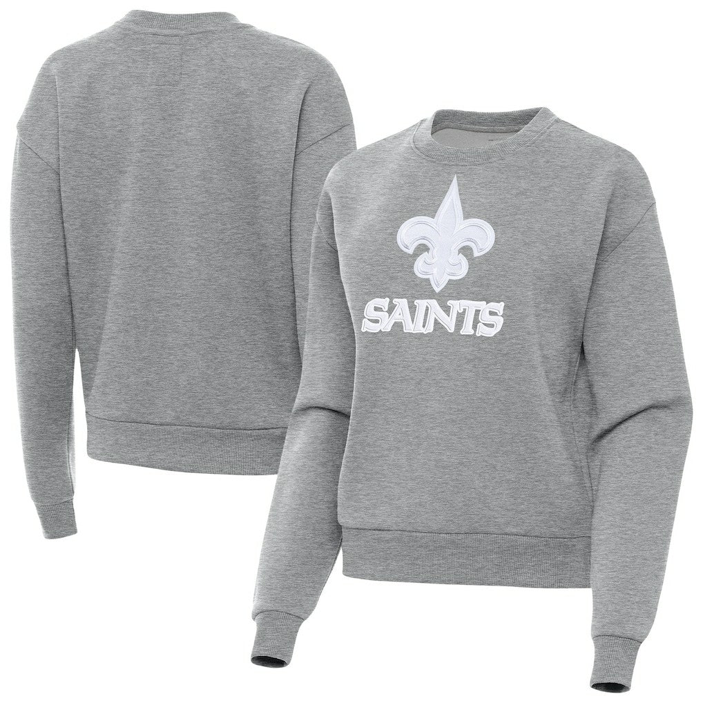 New Orleans Saints Antigua Women's Victory Pullover Sweatshirt - Heather Gray outlet