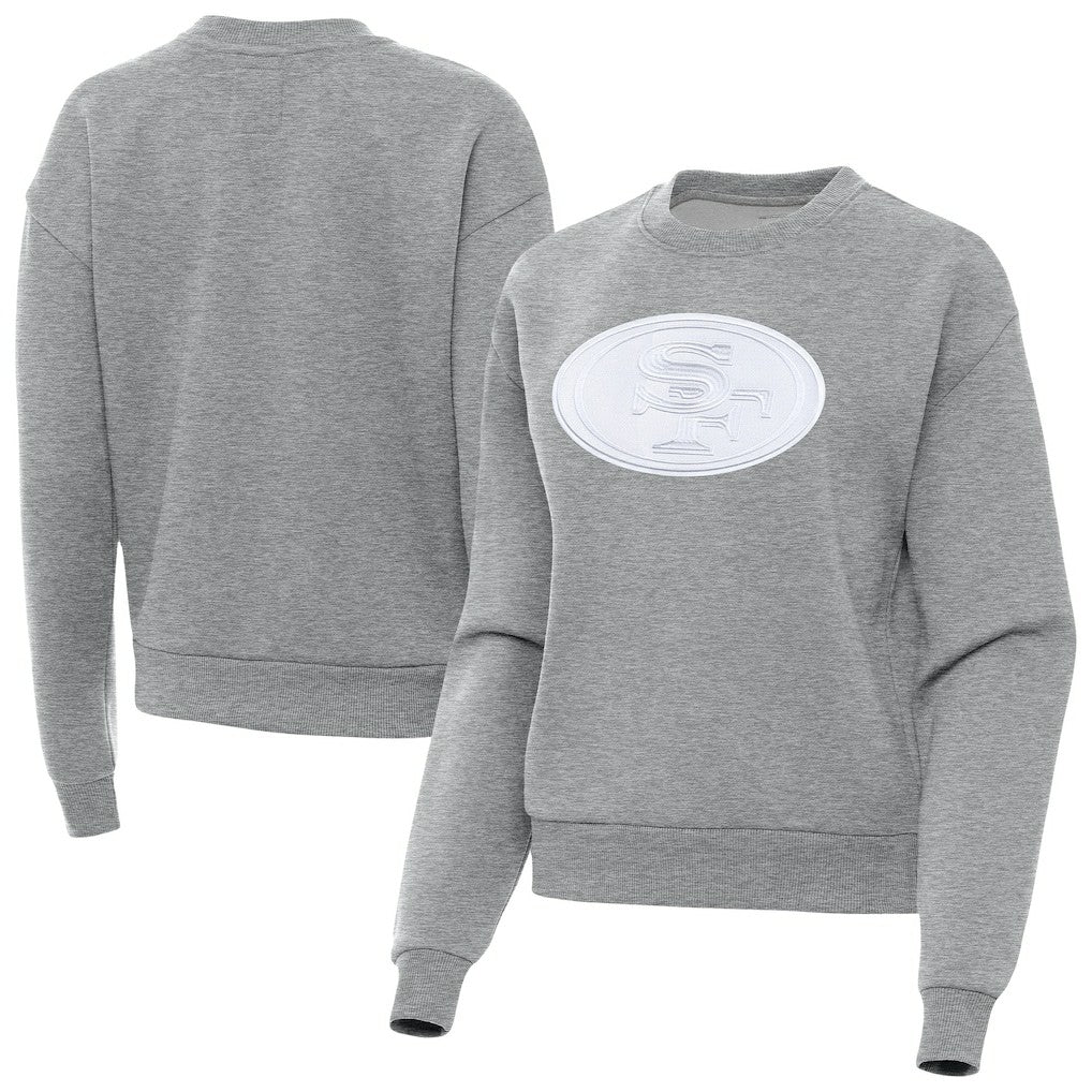 San Francisco 49ers Antigua Women's Victory Pullover Sweatshirt - Heather Gray discount